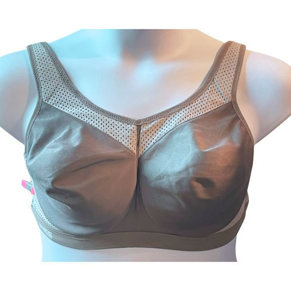 Glamorise Sz 34G 34DDDD High Impact Underwire Sports Bra Wonderwire Gray 9066 - Picture 1 of 7
